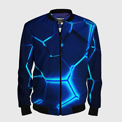 Мужской бомбер 3D ПЛИТЫ NEON STEEL НЕОНОВЫЕ ПЛИТЫ