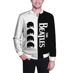 Бомбер мужской The Beatles черно - белый партер, цвет: 3D-белый — фото 2