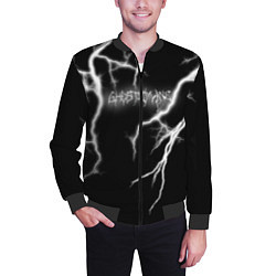 Бомбер мужской GHOSTEMANE Lightning Гостмейн Молния Надпись, цвет: 3D-черный — фото 2