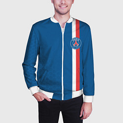 Бомбер мужской PSG SPORT STRIPES UNIFORM, цвет: 3D-белый — фото 2