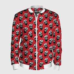 Бомбер мужской Hipster Santa, цвет: 3D-белый