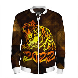Бомбер мужской Хищник Тигр 2022, цвет: 3D-белый