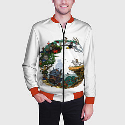 Бомбер мужской Миры Хаяо Миядзаки унесенные призраками и другие, цвет: 3D-красный — фото 2