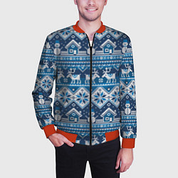 Бомбер мужской Christmas Pattern, цвет: 3D-красный — фото 2