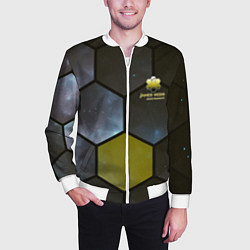 Бомбер мужской JWST space cell theme, цвет: 3D-белый — фото 2