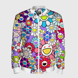 Бомбер мужской Цветы Takashi Murakami, цвет: 3D-белый