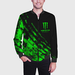 Бомбер мужской Monster Energy Текстура, цвет: 3D-черный — фото 2