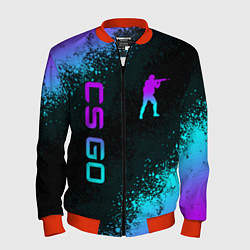 Бомбер мужской CS GO NEON SYMBOL STYLE SKIN КС ГО НЕОН, цвет: 3D-красный