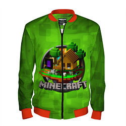 Мужской бомбер Minecraft Logo Green