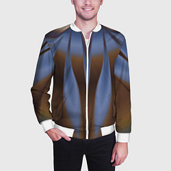 Бомбер мужской Орхидея в коричневом Абстракция 541-2-p3-5 Дополне, цвет: 3D-белый — фото 2