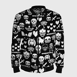 Мужской бомбер UNDERTALE PATTERN БЕЛЫЙ
