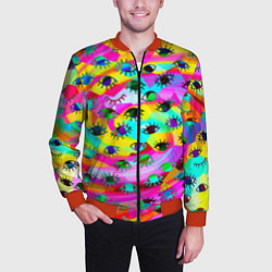 Бомбер мужской Психоделические взгляды, цвет: 3D-красный — фото 2