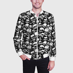Бомбер мужской Screaming skulls, цвет: 3D-белый — фото 2
