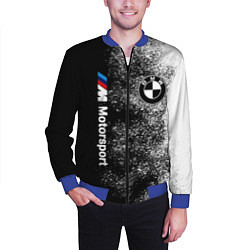 Бомбер мужской БМВ Черно-белый логотип, цвет: 3D-синий — фото 2