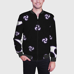 Бомбер мужской СТИХИЯ ЭЛЕКТРО НЕОН, ГЕНШИН ИМПАКТ, цвет: 3D-черный — фото 2
