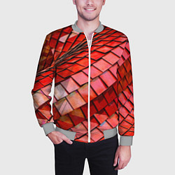 Бомбер мужской Красная спартаковская чешуя, цвет: 3D-меланж — фото 2