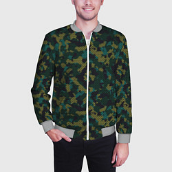 Бомбер мужской Модный камуфляж с холстовой сеткой, цвет: 3D-меланж — фото 2