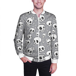 Бомбер мужской Skulls & bones, цвет: 3D-белый — фото 2
