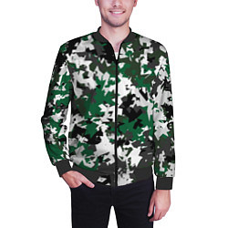 Бомбер мужской Зелено-черный камуфляж, цвет: 3D-черный — фото 2
