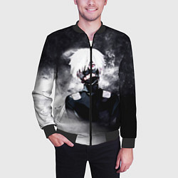 Бомбер мужской Токийский Гуль в Дыму Tokyo Ghoul Smoke, цвет: 3D-черный — фото 2