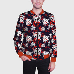 Бомбер мужской Анархия текстура, цвет: 3D-красный — фото 2