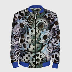 Бомбер мужской Стимпанк шестеренки Steampunk, цвет: 3D-синий