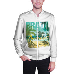 Бомбер мужской Тропический Рай Бразилии, цвет: 3D-белый — фото 2