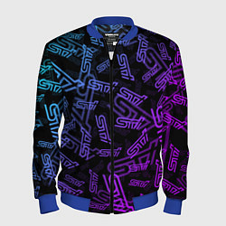 Бомбер мужской STI NEON PATTERN, цвет: 3D-синий