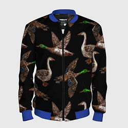 Бомбер мужской Утки паттерн, цвет: 3D-синий