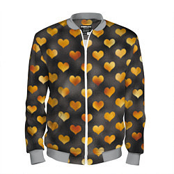Бомбер мужской Сердечки Gold and Black, цвет: 3D-меланж