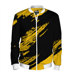 Бомбер мужской BLACK AND YELLOW GRUNGE ГРАНЖ, цвет: 3D-белый