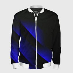 Бомбер мужской Blue Fade 3D Синий градиент, цвет: 3D-белый