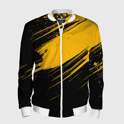 Бомбер мужской Black and yellow grunge, цвет: 3D-белый
