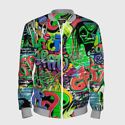 Бомбер мужской Граффити с черепами, цвет: 3D-меланж