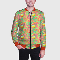 Бомбер мужской Магические Грибы Психоделика, цвет: 3D-красный — фото 2
