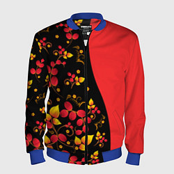 Бомбер мужской Хохлома Русская роспись, цвет: 3D-синий