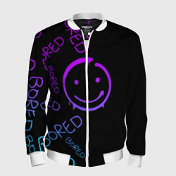 Бомбер мужской Neon Bored Half pattern, цвет: 3D-белый