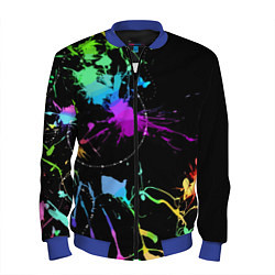 Бомбер мужской Neon vanguard fashion pattern, цвет: 3D-синий