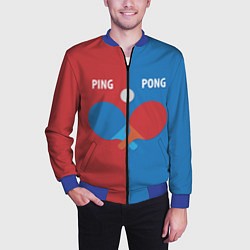 Бомбер мужской PING PONG теннис, цвет: 3D-синий — фото 2