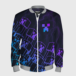 Бомбер мужской Minecraft CREEPER NEON, цвет: 3D-меланж