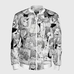 Бомбер мужской О моём происхождении в слизь pattern, цвет: 3D-белый