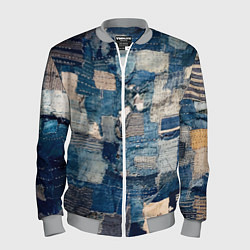 Мужской бомбер Patchwork Jeans Осень Зима 2023