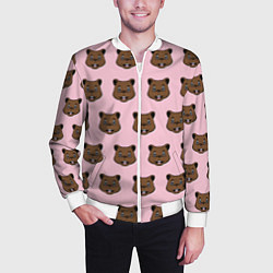 Бомбер мужской Веселый медведь паттрен, цвет: 3D-белый — фото 2