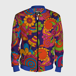 Бомбер мужской Психоделический сюжет, цвет: 3D-синий