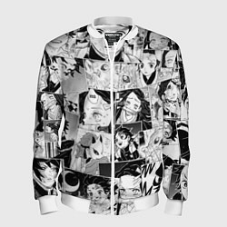 Бомбер мужской Клинок рассекающий демонов паттерн, цвет: 3D-белый