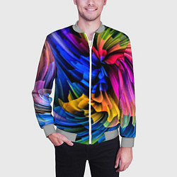 Бомбер мужской Абстрактная неоновая композиция Abstract neon comp, цвет: 3D-меланж — фото 2