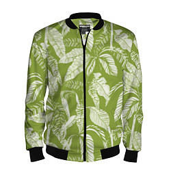 Бомбер мужской Зелёные Тропики Лета, цвет: 3D-черный