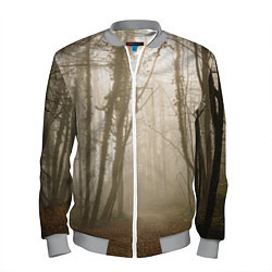 Бомбер мужской Туманный лес на восходе, цвет: 3D-меланж