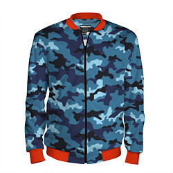 Бомбер мужской Камуфляж Тёмно-Синий Camouflage Dark-Blue, цвет: 3D-красный