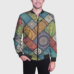 Бомбер мужской Мандала орнамент, цвет: 3D-черный — фото 2